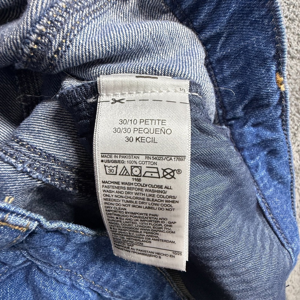 GAP Womens 10P Blue Denim A-Line Button Front Jean Skirt Seamed Petite NWT - Picture 8 of 8